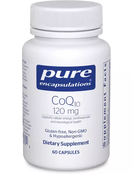 PURE ENCAPSULATIONS COQ10 / КОЕНЗИМ Q10 120 МГ 60 КАПСУЛ від магазину біодобавок nutrido.shop