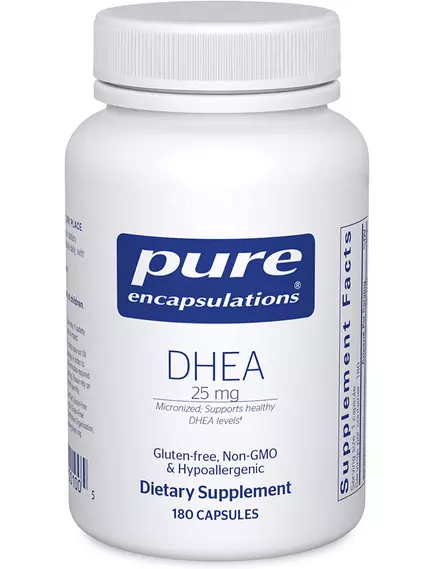 PURE ENCAPSULATIONS DHEA / ДГЕA / ДЕГІДРОЕПІАНДРОСТЕРОН 25 МГ 180 КАПСУЛ від магазину біодобавок nutrido.shop