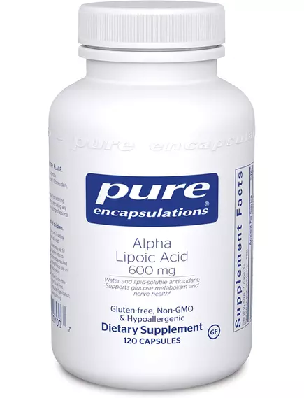 PURE ENCAPSULATIONS ALPHA LIPOIC ACID 600 MG / АЛЬФА-ЛІПОЄВА КИСЛОТА 600 МГ 120 КАПС від магазину біодобавок nutrido.shop