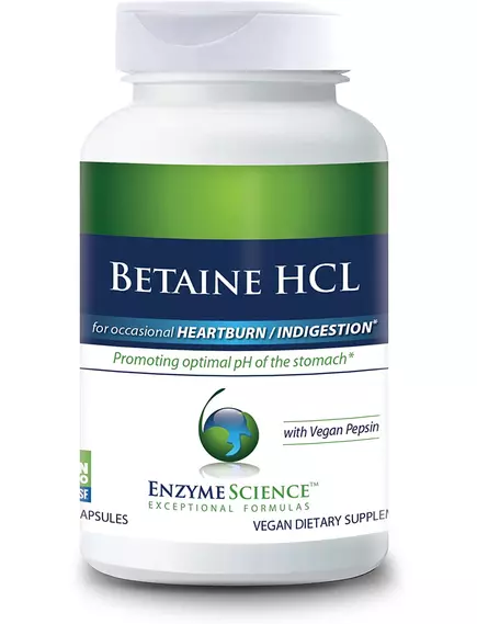 ENZYME SCIENCE BETAINE HCL / БЕТАЇН HCL СОЛЯНА КИСЛОТА 120 КАПСУЛ від магазину біодобавок nutrido.shop