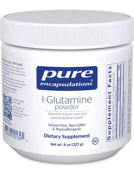 PURE ENCAPSULATIONS L-GLUTAMINE POWDER / Л-ГЛУТАМІН ПОРОШОК 227 Г від магазину біодобавок nutrido.shop