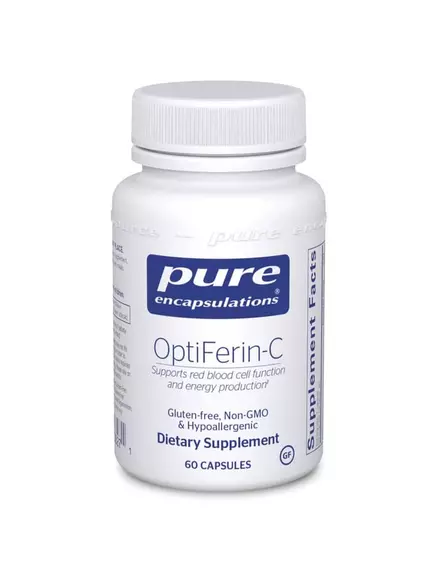 PURE ENCAPSULATIONS OPTIFERIN-C / ОПТИФЕРИН-С ЗАЛІЗО 28 МГ 60 КАПСУЛ від магазину біодобавок nutrido.shop