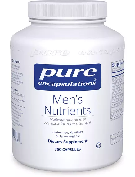 PURE ENCAPSULATIONS MEN'S NUTRIENTS / МУЛЬТИВІТАМІНИ ДЛЯ ЧОЛОВІКІВ ПІСЛЯ 40 РОКІВ 360 КАПСУЛ від магазину біодобавок nutrido.shop