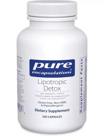 PURE ENCAPSULATIONS LIPOTROPIC DETOX / ЗДОРОВИЙ ВІДТІК ЖОВЧІ ТА МЕТАБОЛІЗМ ТОКСИНІВ У ПЕЧІНЦІ 120 КАПСУЛ від магазину біодобавок nutrido.shop