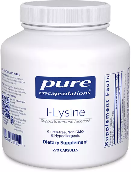 PURE ENCAPSULATIONS L-LYSINE / L-ЛІЗИН 270 КАПСУЛ від магазину біодобавок nutrido.shop