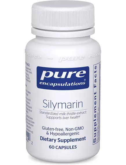 PURE ENCAPSULATIONS SILYMARIN (MILK THISTLE EXTRACT) / РОЗТОРОПША ДЛЯ ПІДТРИМКИ ПЕЧІНКИ 60 КАПСУЛ від магазину біодобавок nutrido.shop