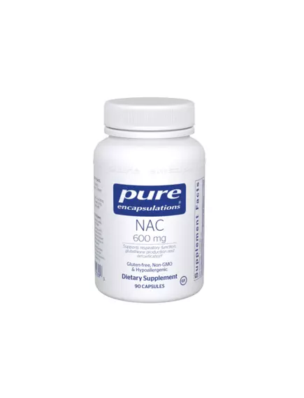 PURE ENCAPSULATIONS NAC / N-АЦЕТИЛ L-ЦИСТЕЇН НАК 600 МГ 90 КАПСУЛ від магазину біодобавок nutrido.shop