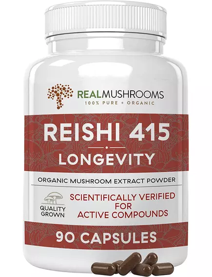 REAL MUSHROOMS REISHI / РЕЙША ОРГАНІК 90 КАПС від магазину біодобавок nutrido.shop