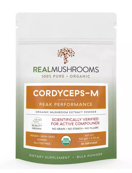 REAL MUSHROOMS CORDYCEPS / КОРДИЦЕПС ОРГАНІК ПОРОШОК 60 Г від магазину біодобавок nutrido.shop