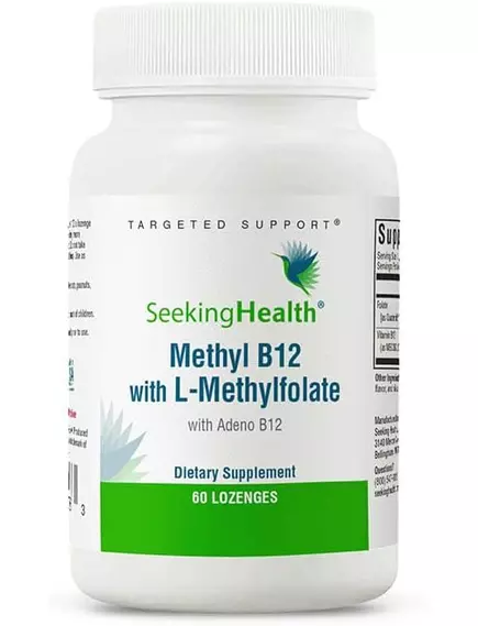 SEEKING HEALTH METHYL B12 WITH L-METHYLFOLATE / Б12 + МЕТИЛФОЛАТ 60 ПАСТИЛОК від магазину біодобавок nutrido.shop