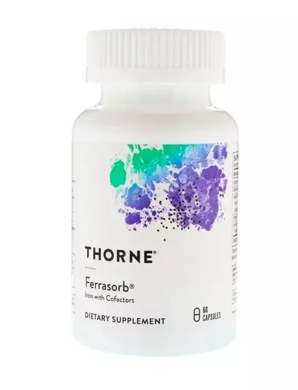 THORNE RESEARCH FERRASORB / ЗАЛІЗО З КОФЕРМЕНТАМИ 60 КАПС від магазину біодобавок nutrido.shop