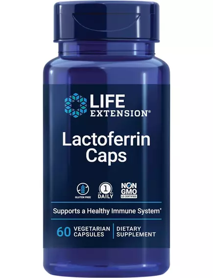 Life Extension Lactoferrin Caps / Лактоферин підтримка імунної системи 60 капсул в магазине биодобавок nutrido.shop