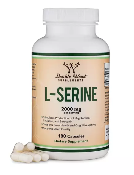 DOUBLE WOOD L-SERINE / Л СЕРІН АМІНОКИСЛОТА ДЛЯ ПІДТРИМКИ РОСТУ НЕЙРОНІВ 180 КАПС від магазину біодобавок nutrido.shop