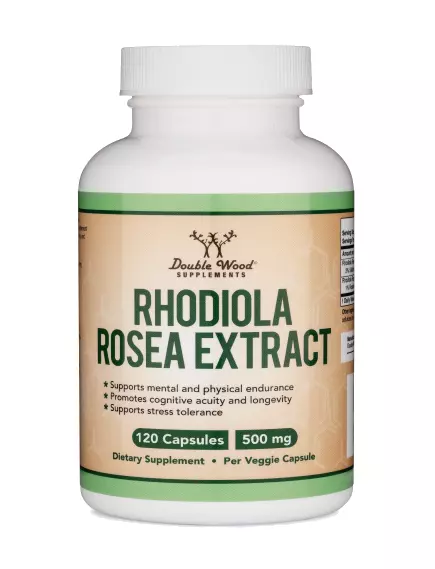 DOUBLE WOOD RHODIOLA ROSEA / РОДІОЛА РОЖЕВА АДАПТОГЕН ДЛЯ ПІДТРИМКИ РІВНЯ ЕНЕРГІЇ 500 МГ 120 КАПСУЛ від магазину біодобавок nutrido.shop