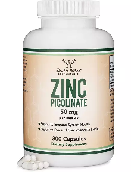 DOUBLE WOOD ZINC PICOLINATE / ЦИНК PICOLINATE 50 МГ 300 КАПСУЛ від магазину біодобавок nutrido.shop