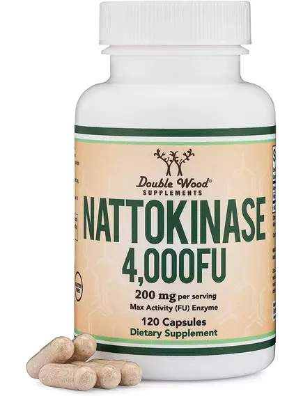 DOUBLE WOOD NATTOKINASE / НАТТОКІНАЗА ДЛЯ ЗДОРОВ'Я СЕРЦЕВО-СУДИННОЇ СИСТЕМИ 120 КАПСУЛ від магазину біодобавок nutrido.shop
