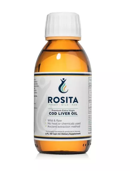 ROSITA EXTRA-VIRGIN COD LIVER OIL / МАСЛО ПЕЧІНКИ ТРІСКИ ХОЛОДНОГО ВІДЖИМУ 150 МЛ від магазину біодобавок nutrido.shop