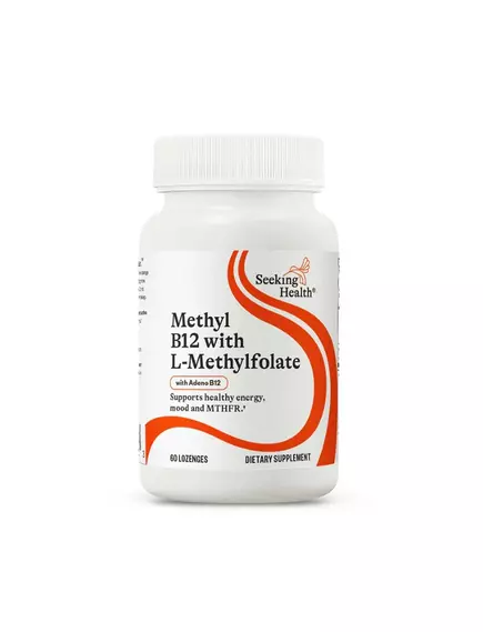 SEEKING HEALTH METHYL B12 WITH L-METHYLFOLATE / Б12 + МЕТИЛФОЛАТ 60 ПАСТИЛОК від магазину біодобавок nutrido.shop