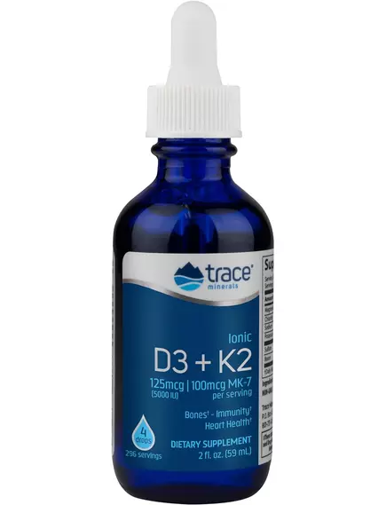 Trace Minerals Ionic Vitamin D3+K2 / Іонні вітаміни Д3 K2 59 мл від магазину біодобавок nutrido.shop
