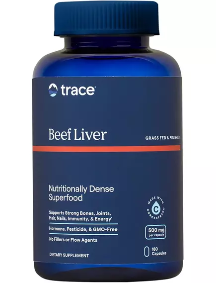 TRACE MINERALS BEEF LIVER / ПЕЧІНКА ЯЛОВИЧА ТРАВ'ЯНОЇ ВІДГОДІВЛІ 180 КАПСУЛ від магазину біодобавок nutrido.shop
