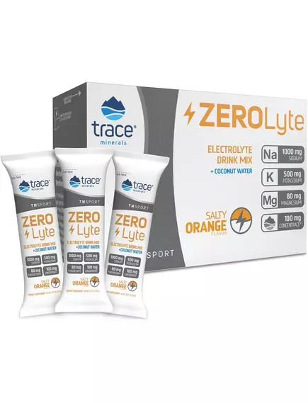 TRACE MINERALS ZEROLYTE ORANGE / ЕЛЕКТРОЛІТИ ЗІ СМАКОМ СОЛОНОГО АПЕЛЬСИНА 30 САШЕ від магазину біодобавок nutrido.shop