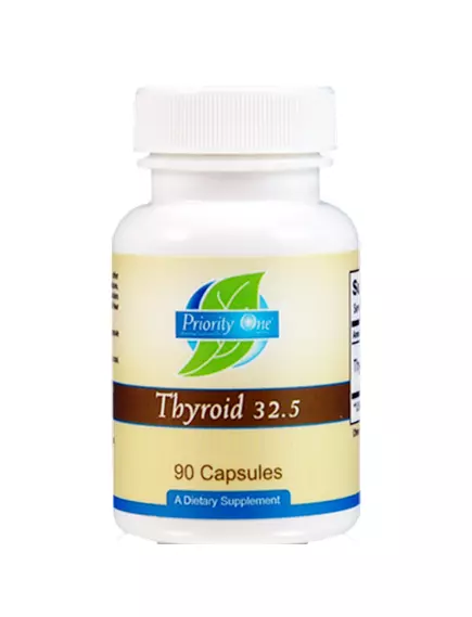PRIORITY ONE VITAMINS THYROID / ЩИТОВИДНА ЗАЛОЗА 32,5 МГ 90 КАПСУЛ від магазину біодобавок nutrido.shop